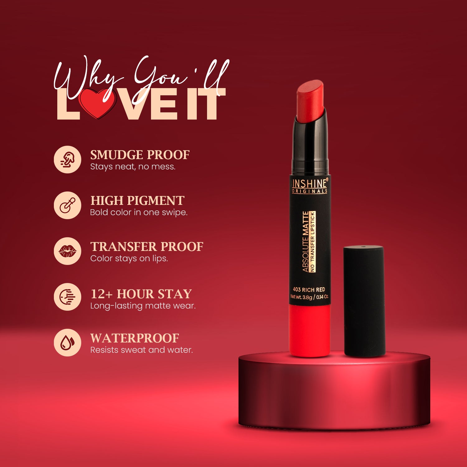 INSHINE ORIGINALS Absolute Matte No Transfer Lipstick