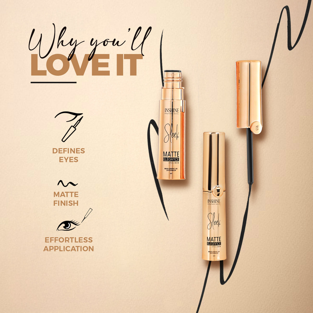 Sleek Matte Elegance Bold Graphic Ink Eyeliner