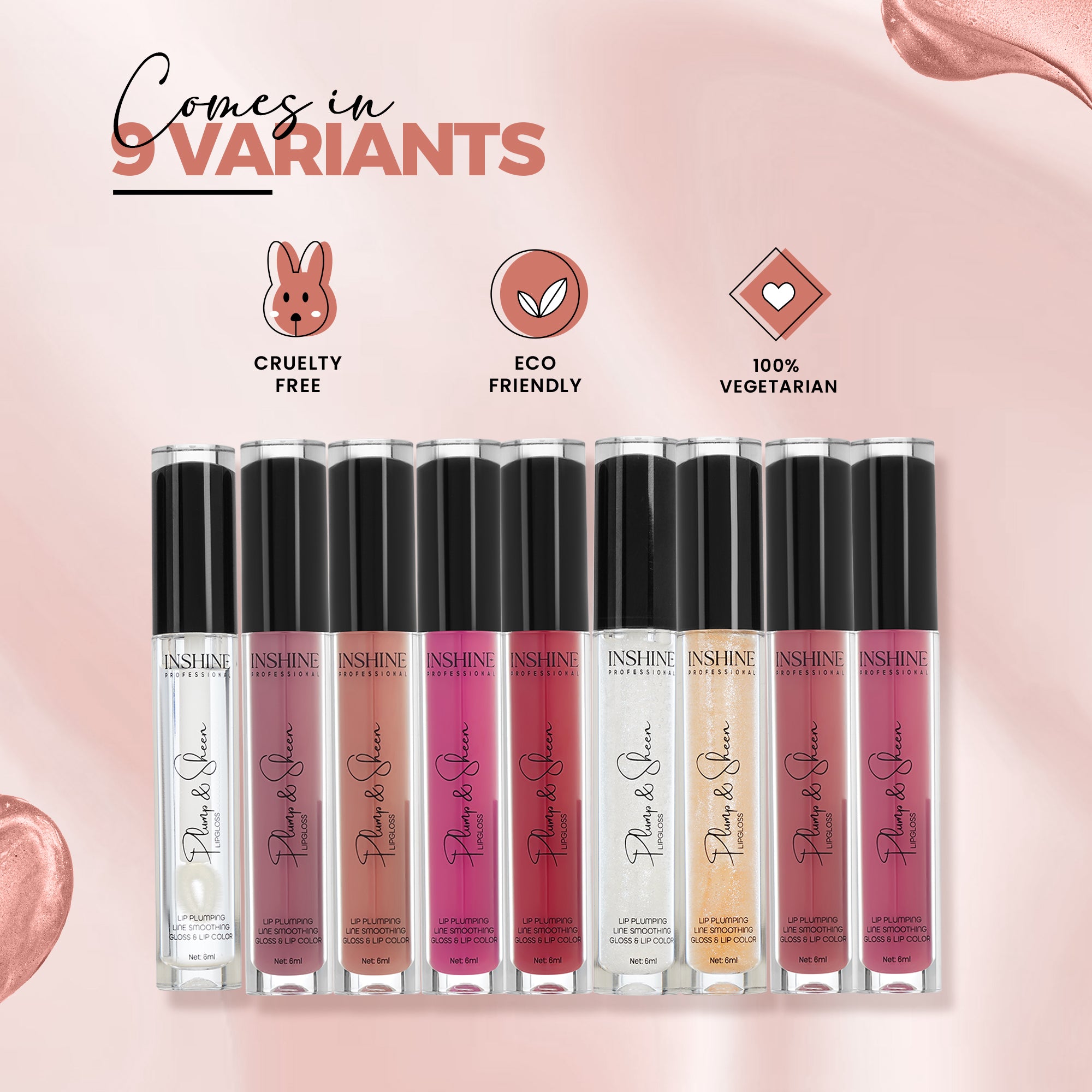 INSHINE Plum & Sheen Lip Plumping Gloss Liquid Lipstick (NEW)